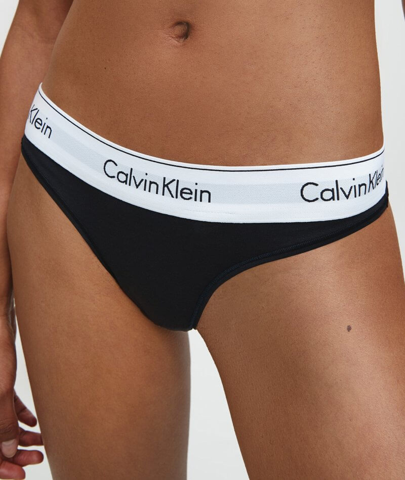 Calvin Klein Modern Cotton Thong - Black Knickers 