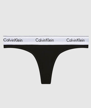 thumbnailCalvin Klein Modern Cotton Thong - Black Knickers 