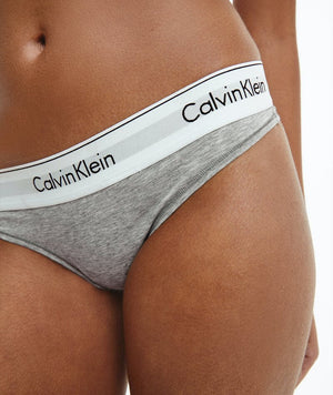 thumbnailCalvin Klein Modern Cotton Thong - Grey Heather Knickers 