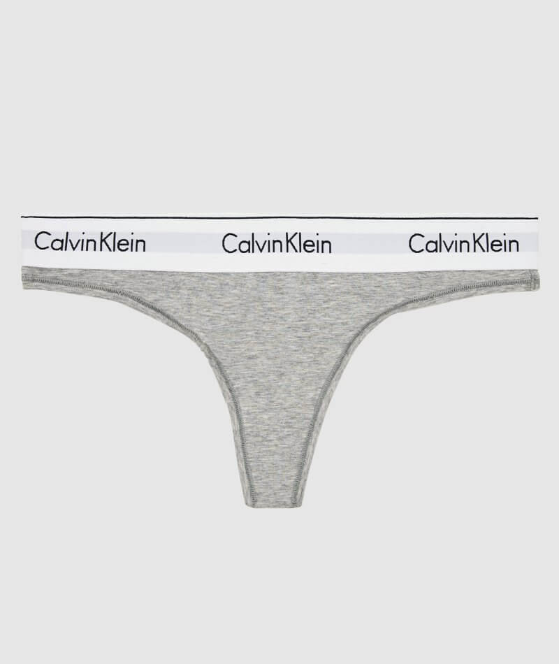 Calvin Klein Modern Cotton Thong - Grey Heather Knickers 