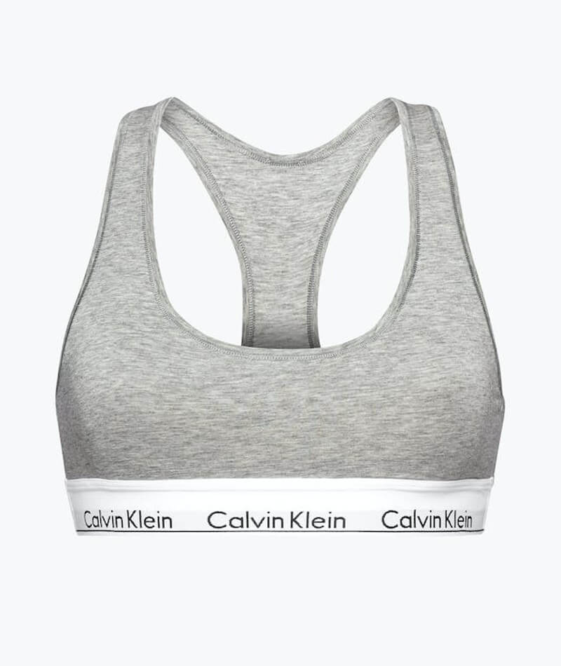 Calvin Klein Modern Cotton Unlined Bralette - Grey Heather Bras 