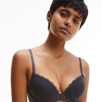 Calvin Klein Seductive Comfort Lotus Floral Lift Demi Bra - Black