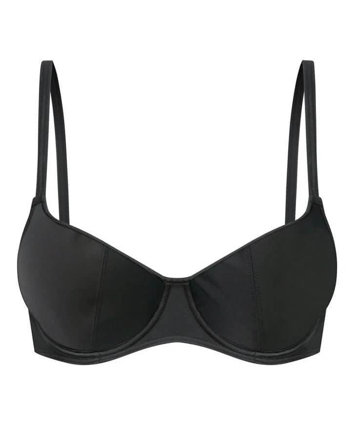 Capriosca Plain Underwire Bikini Top - Black Swim 