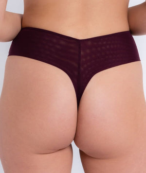 Curvy Kate Centre Stage Deep Thong - Fig Purple Knickers 