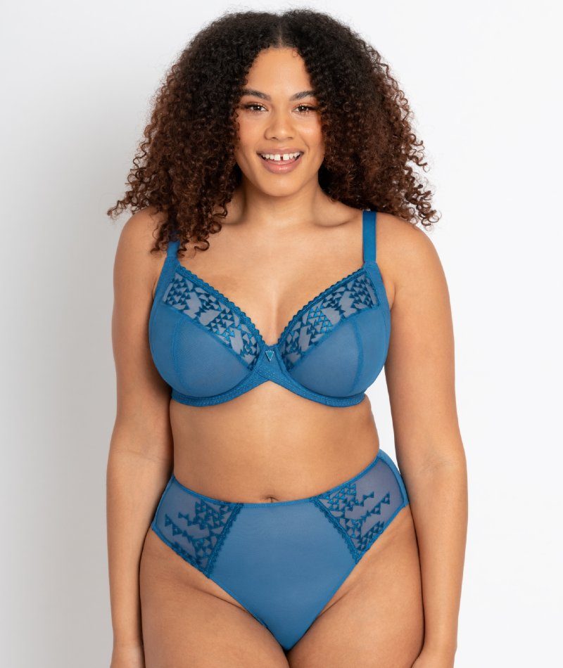 Curvy Kate Centre Stage Deep Thong - Blue Knickers 