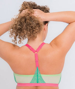 Curvy Kate Front and Centre Wire-free Bralette - Mint/Pink Green Bras 