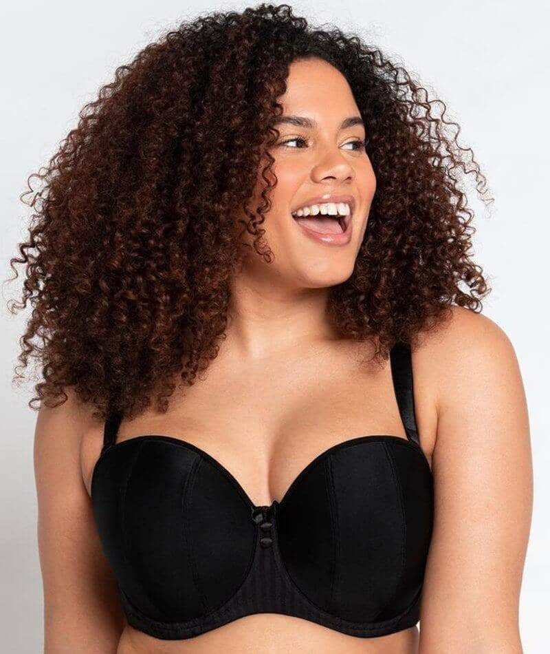 Front Closure Strapless Bra,for Large Bust Women Strapless Bra Lace  Strapless Non-Slip Bandeau Bra (Black,Large) : : Clothing, Shoes &  Accessories