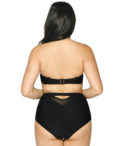 Curvy Kate Sheer Class Bandeau Bikini Top - Black Swim