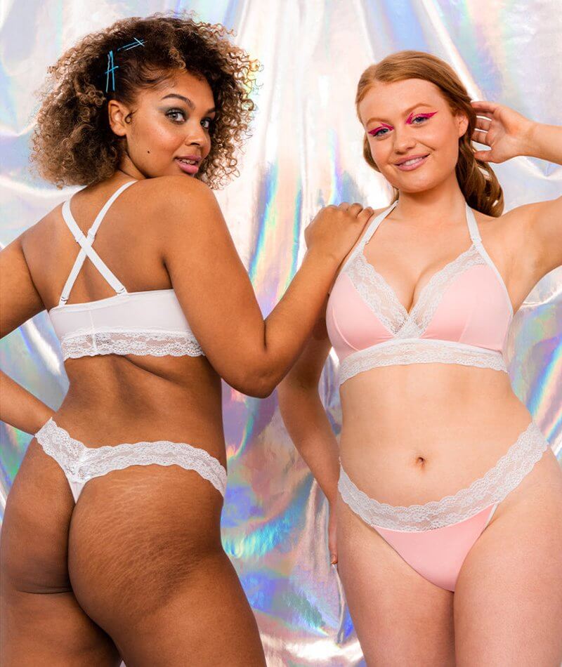 Curvy Kate Twice the Fun Reversible Thong - White/Pink Knickers 
