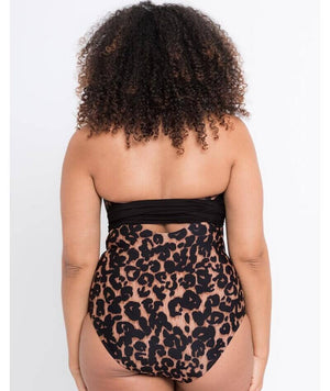 Curvy Kate Wrapsody Bandeau One Piece Swimsuit - Leopard Print Swim 