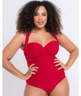 Curvy Kate Wrapsody Bandeau One Piece Swimsuit - Red Swatch Image