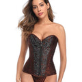 Curvy Jacquard Satin & Lace Corset - Red