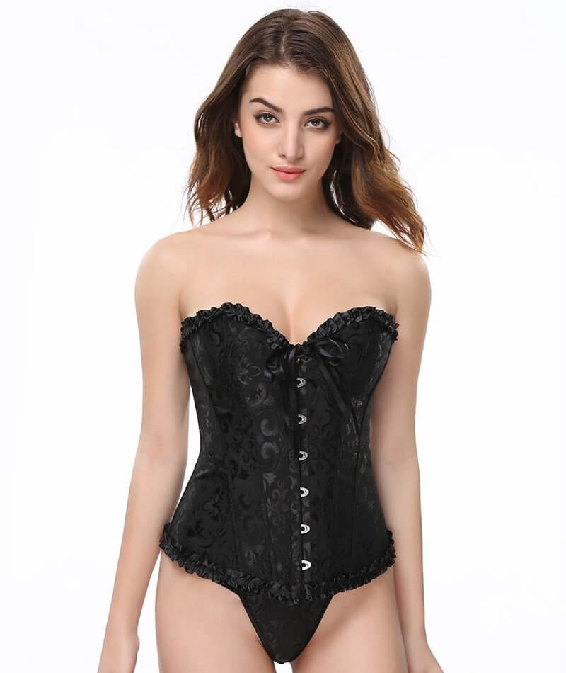 Lace Bustier Black Crop Top Corset, Lingerie & Corsets