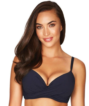 thumbnailSea Level Essentials Cross Front Moulded Underwire D-DD Cup Bikini Top - Night Sky Navy Swim 8 