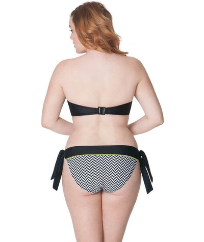 Curvy Kate Hypnotic Bandeau Bikini Top - Monochrome/Olive Swim