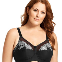 Elila Embroidered Wire-Free Bra - Black Silver