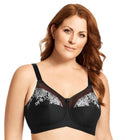 Elila Embroidered Wire-Free Bra - Black Silver Swatch Image