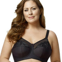 Elila Embroidered Wire-Free Bra - Black