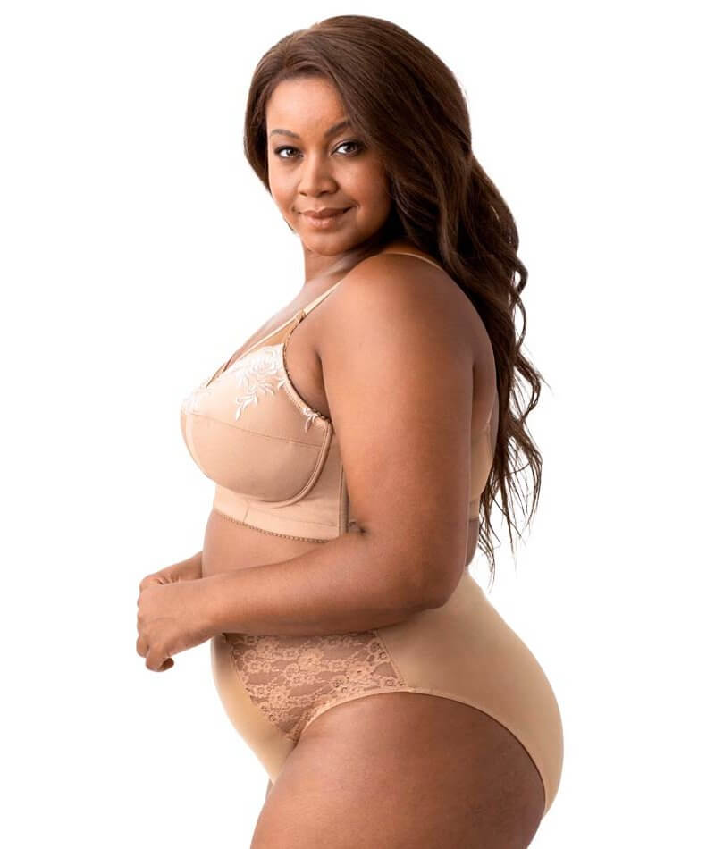 Elila Embroidered Non-Underwired Bra - Mocha Bras 