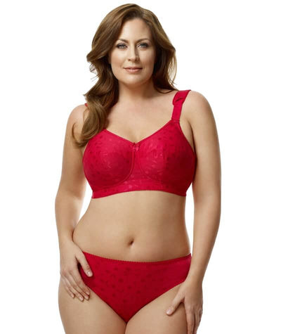 Elila Jacquard Non-Underwired Bra - Red Bras