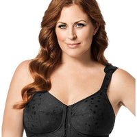 Elila Front Opening Wire-Free Posture Bra - Black