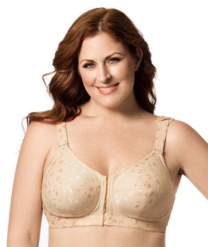 Elila Front Opening Wire-Free Posture Bra - Nude - Curvy