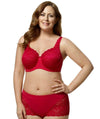 Elila Full Coverage Stretch Lace Underwired Bra - Red Bras