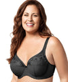 Elila Embroidered Microfiber Underwired Bra - Black Bras 14D Black