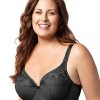 Elila Embroidered Microfiber Underwired Bra - Black