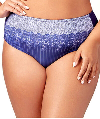 Elila Printed Lace Brief - Blue White Knickers 2XL Bluewhite