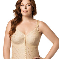 Elila Wire-Free Front Opening Longline Bra - Nude