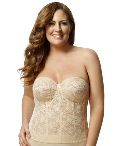 Elila Underwired Lace Strapless Longline Bra - Nude Corsets 12B Nude