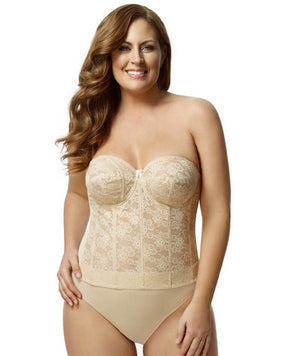 thumbnailElila Underwired Lace Strapless Longline Bra - Nude Corsets 