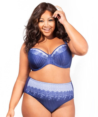 Elila Printed Balcony Underwire Bra - Bluewhite Bras