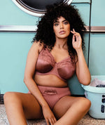 Elomi Cate Underwired Full Cup Banded Bra - Rosewood Bras 