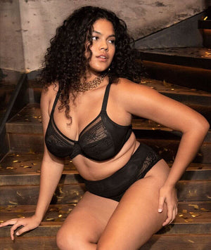 Elomi Kendra Underwired Plunge Bra - Black - Curvy
