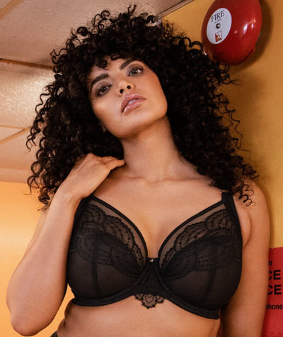 Elomi Priya Underwired Plunge Bra - Black Bras