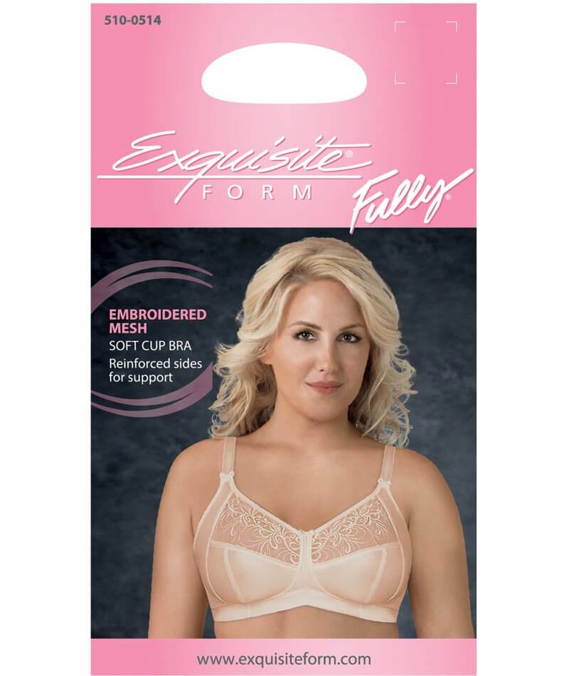 Exquisite Form Fully Soft Cup Wire-Free Bra With Embroidered Mesh