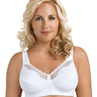 Exquisite Form Fully Cotton Soft Cup Wire-Free Bra With Lace - White