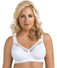 Exquisite Form Fully Cotton Soft Cup Wire-Free Bra With Lace - White Swatch Image