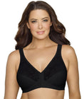 Exquisite Form Fully Front Close Wire-Free Posture Bra With Lace - Black Swatch Image