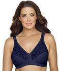 Exquisite Form Fully Front Close Wire-Free Posture Bra With Lace - Navy Swatch Image
