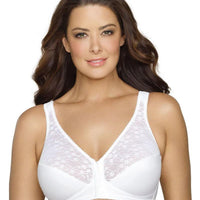 Exquisite Form Fully Front Close Wire-Free Posture Bra With Lace - White