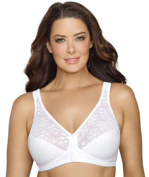 thumbnailExquisite Form Fully Front Close Posture Bra With Lace - White Bras 