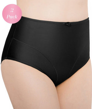 Exquisite Form Control Top Shaping Brief 2 Pack - Black Shapewear 
