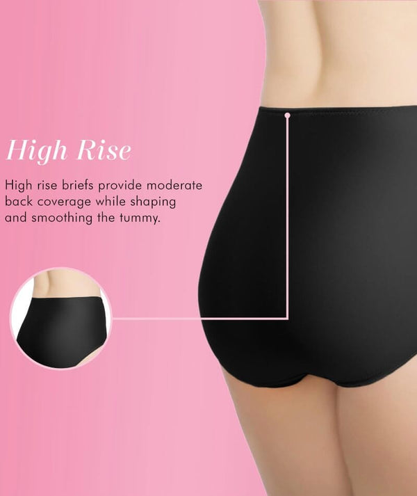 Exquisite Form Control Top Shaping Brief 2 Pack - Black - Curvy