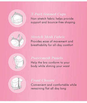Exquisite Form Fully Front Close Longline Posture Wire-Free Bra - Beig ...
