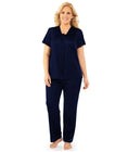 Exquisite Form Short Sleeve Pajamas - Navy Swatch Image