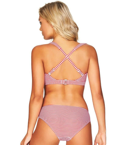Sea Level Sorrento Stripe Hipster Bikini Brief - Red Swim