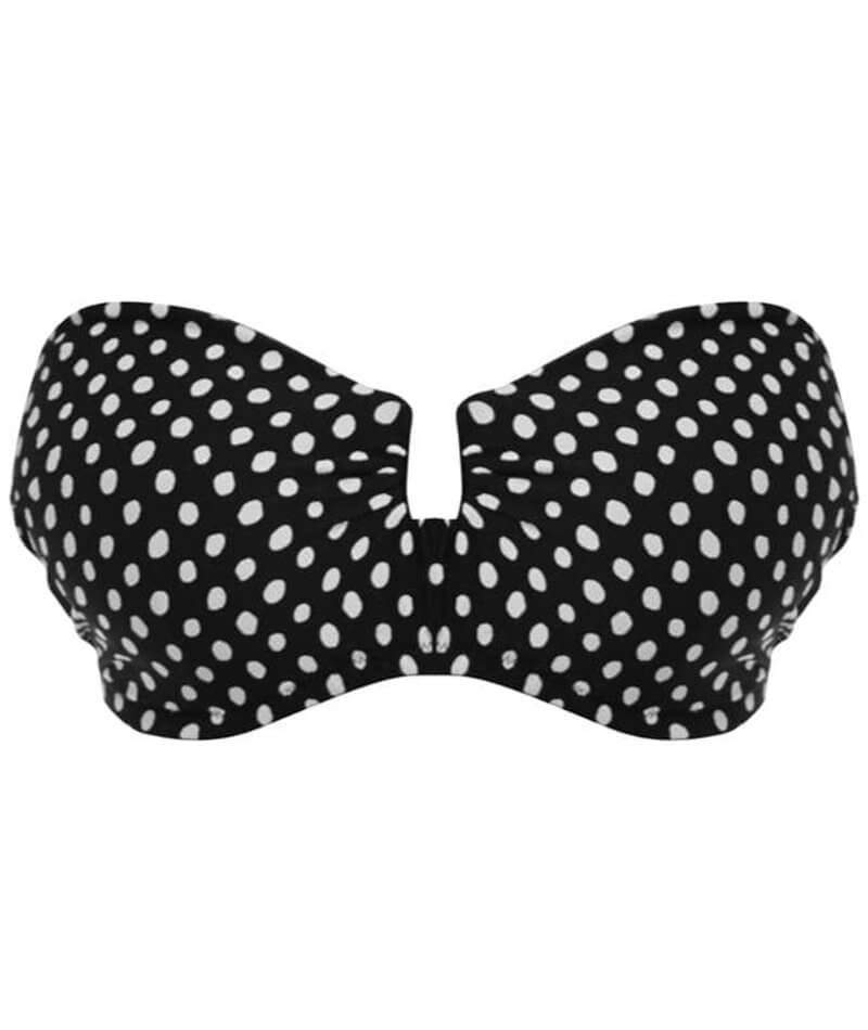 Fantasie Swim Santa Monica Underwire Bandeau Multiway Bikini Top - Black/White Swim 